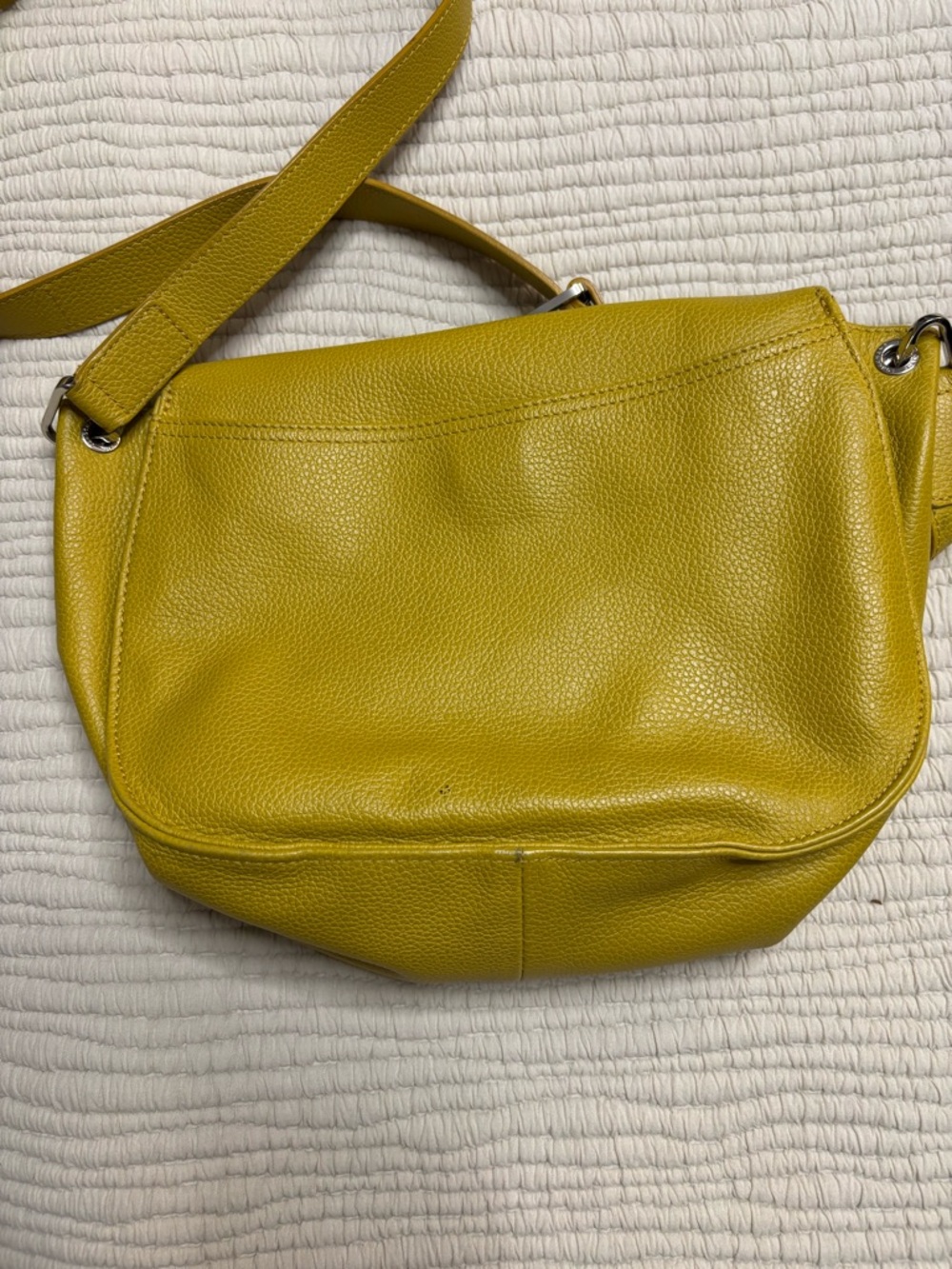 Longchamp Yellow Pebbled Leather Crossbody Bag - Picture 8 of 8